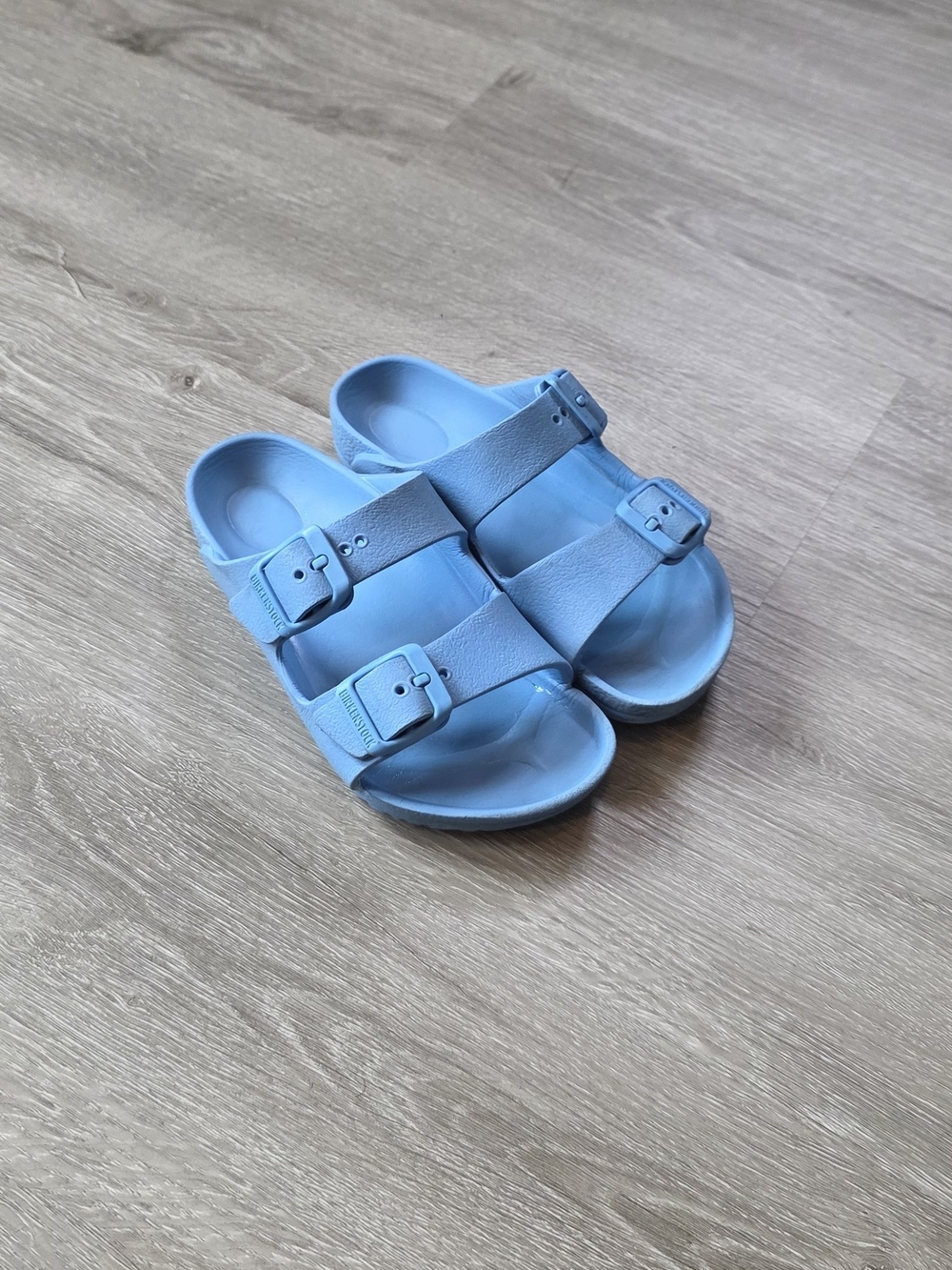 Birkenstock Kids Sky Blue Double Buckle Sandals Size 10 (28)